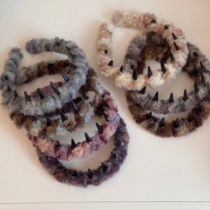 Punk Spiky Plush Headband Women Non-Slip High Volume Hair Hoop Winter Autumn Korean Style Fuzzy Hair Accessories Decor