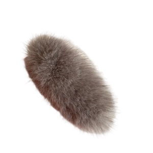 Sweet faux fur triangular hair clip in dark gray and light brown for autumn and winter