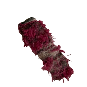 Gradient dark red and grey brown plush wool hair clip for autumn and winter fashion styles