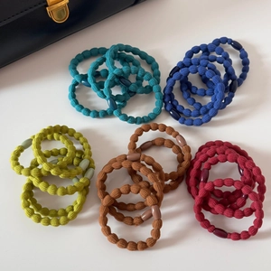 Set di elastici per capelli colorati ad alta elasticità con texture a perline