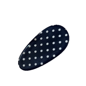 Chic Korean style oval polka dot hair clip in classic black and white for women