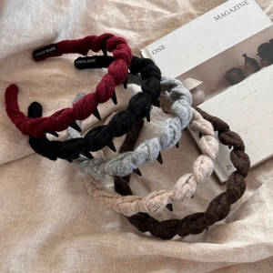 Serre-têtes en maille torsadée en cinq couleurs avec dents antidérapantes pour volume