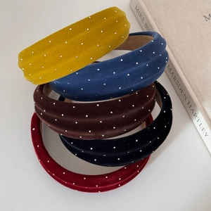French vintage wide velvet headbands with sparkling rhinestones in five elegant colors