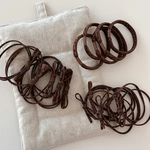 Leopard Print Elastic Hair Ties Bowknot Scrunchies For Women Korean Style Brown Animal Pattern Hair Bands Hair Accessories