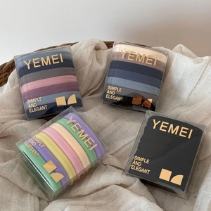 Elastic hair ties set in assorted Morandi colors and macaron pink in gift boxes