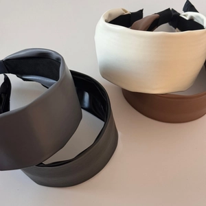Minimalist wide soft leather headbands in multi-color classic autumn winter style