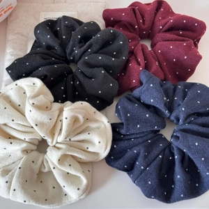 Set di elastici per capelli a pois in quattro colori in tessuto a maglia di qualità