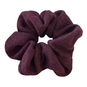 Plush burgundy velvet oversized scrunchie for women with elegant autumn texture