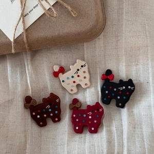 Barrettes à cheveux chat en acétate avec strass et nœuds en quatre couleurs élégantes