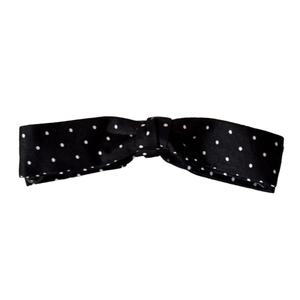 Classic large black polka dot bow banana hair clip for high ponytail styles