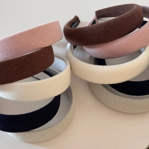 French style knitted padded headband set in Morandi colors for high skull top hair