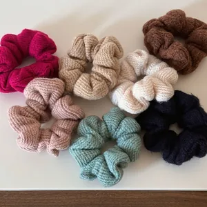 Elastici per Capelli in Maglia Dolce Francese per Donna Autunno Inverno Tinta Unita Morbidi Legacci per Capelli Alta Elasticità Eleganti Accessori per Capelli in Tessuto