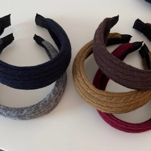 Lot de serre-têtes en maille torsadée pour femme en cinq couleurs vintage et larges