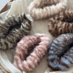 Plush faux fur cloud hair claws and scrunchies set in leopard and solid autumn colors