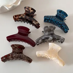 Acetate Hair Claw Clip For Women Small Retro Tortoiseshell Pattern Hairpin Elegant Shark Clip Daily Hair Accessories