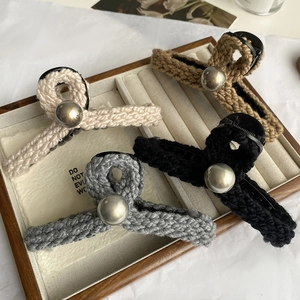 Pince à Cheveux Élégante en Laine Tricotée pour Femme Avec Fausse Künstliche Perle Grande Pince Requin Accessoires Cheveux Hiver