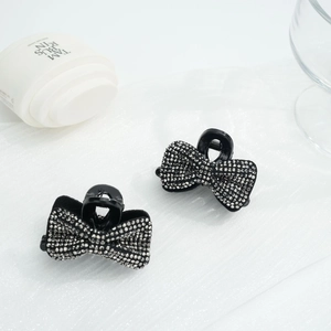 Barrettes à cheveux exquises avec nœuds en strass brillants pour coiffure de femme