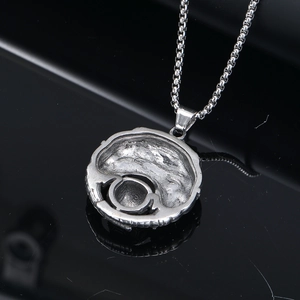 Collier avec pendentif bague éléphant et football en acier inoxydable pour homme punk
