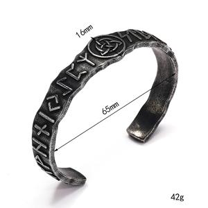 Bracciale vintage bussola vichinga in acciaio inossidabile con rune stile punk