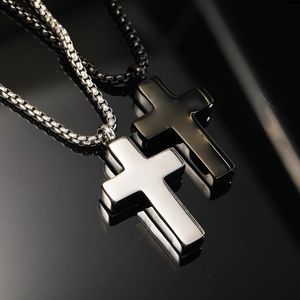 Minimalistische Titanstahl Kreuz Parfümflasche Anhänger Halskette Für Herren Damen Öffnbarer Andenken Schmuck Mit Boxkette