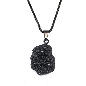 Gothic punk black titanium steel necklace with irregular multi-skull pendant for men