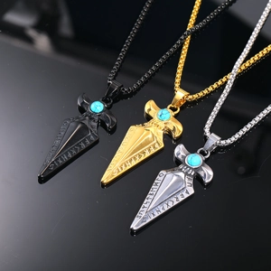 Vintage Viking Runen Speerpunt Hanger Halsketting Roestvrij Staal Noorse Mythologie Sieraden Pijlpunt Ketting Voor Heren