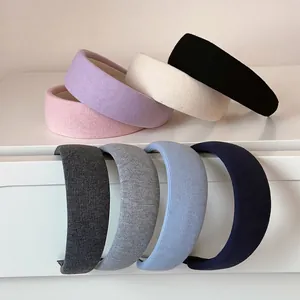 Cerchietto per Capelli Imbottito in Maglia a Coste Retro Cerchio Largo Moda Temperamento per Donna Lavaggio del Viso Accessori Capelli