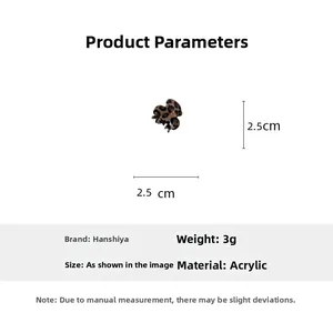 Mini leopard print acrylic hair claw clip showing precise 2.5cm size measurements