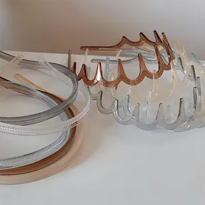 Lot de serre-têtes transparents multicolores avec dents antidérapantes de style minimaliste