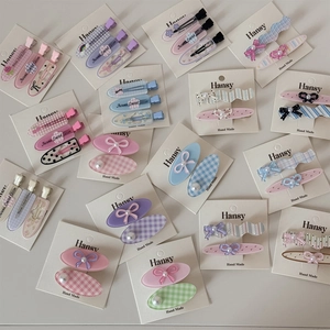 Barrettes à cheveux rose dessin animé floral et accessoires de cheveux à nœud pour filles