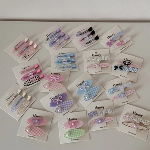Barrettes à cheveux mignonnes à motifs floraux roses et bleus pour coiffure de femmes
