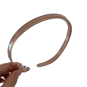 Serre-tête transparent couleur gelée avec dents antidérapantes pour femmes en marron