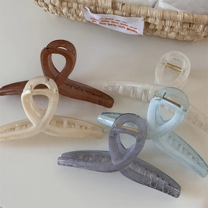 Set di grandi fermagli per capelli in gelatina traslucida in cinque colori a croce