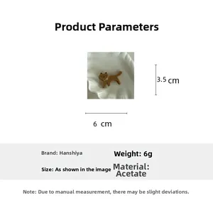 Detailed size specifications for the acetate leopard print cat hair clip accessory