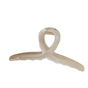 Pinza per capelli minimalista in resina beige crema per acconciature eleganti
