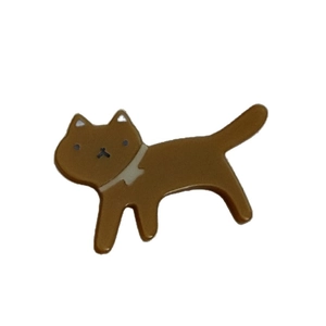 Retro leopard print acetate cat hair clip with minimalist cartoon kitten design