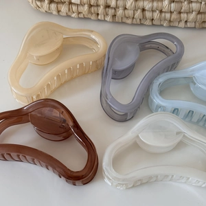 Lot de grandes pinces à cheveux évidées en résine mate aux couleurs gelée assorties