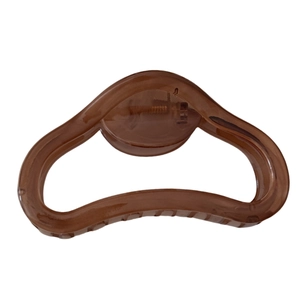 Pince à cheveux évidée minimaliste marron foncé en résine translucide de qualité