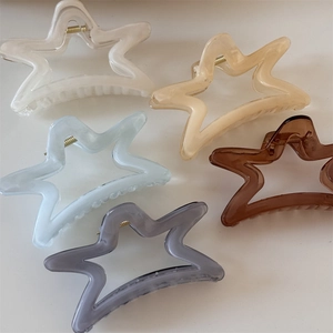 Lot de pinces à cheveux étoiles translucides multicolores avec ressort doré