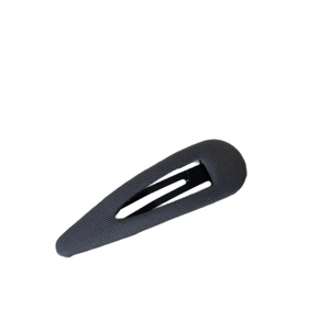 Dark grey fabric geometric triangle hair clip with premium twill texture for women