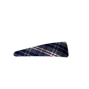 Chic plaid fabric BB hair clip with classic navy blue and red checkered pattern