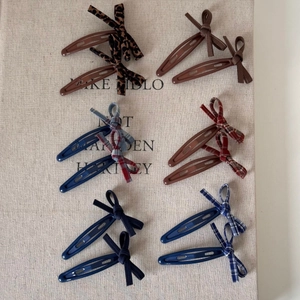 Lot de 12 barrettes à cheveux avec nœuds motifs léopard et carreaux pour femmes