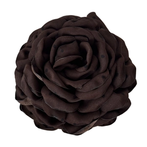Deep brown rose hair claw clip with black polka dots for elegant hair styling