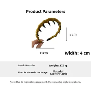 Detailed dimensions of yellow fabric headband showing 4cm width and lightweight design