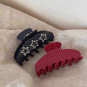 Pinces à cheveux en acétate à pois avec d'élégants détails de l'étoile en strass