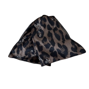 Fashionable leopard print hair claw clip with silver sequins for women stylish hair accessory