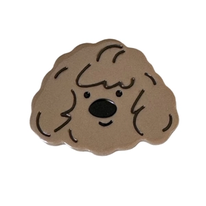 Barrette à cheveux caniche marron dessin animé avec finition brillante pour filles