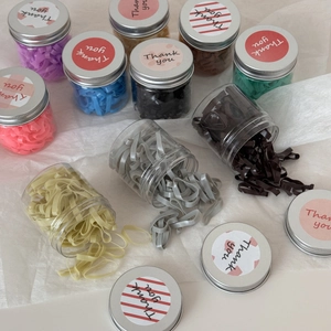 Lot d'élastiques à cheveux multicolores haute élasticité en pot transparent avec couvercle