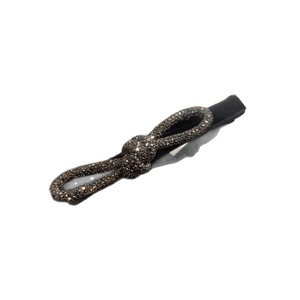 Elegante fermaglio per capelli in velluto con strass scintillanti e design a nodo classico