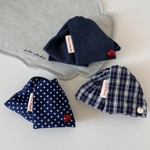 Elegante Haarklammern aus Stoff mit Punkten und Karos im koreanischen Handmade-Stil